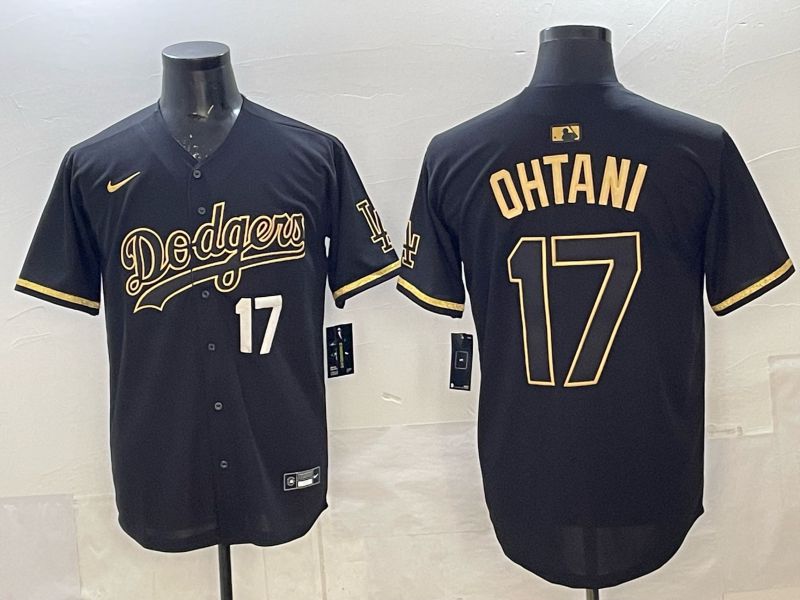 Men 2025 Los Angeles Dodgers #17 Ohtani Black Nike MLB Jersey style 075